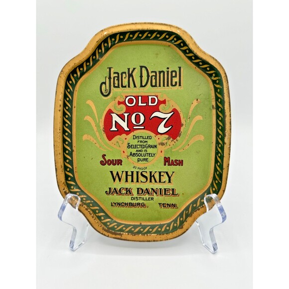 Jack Daniel’s Old No.7 Metal Whiskey Tray Vintage Bar Decor 7.5” - Picture 2 of 7
